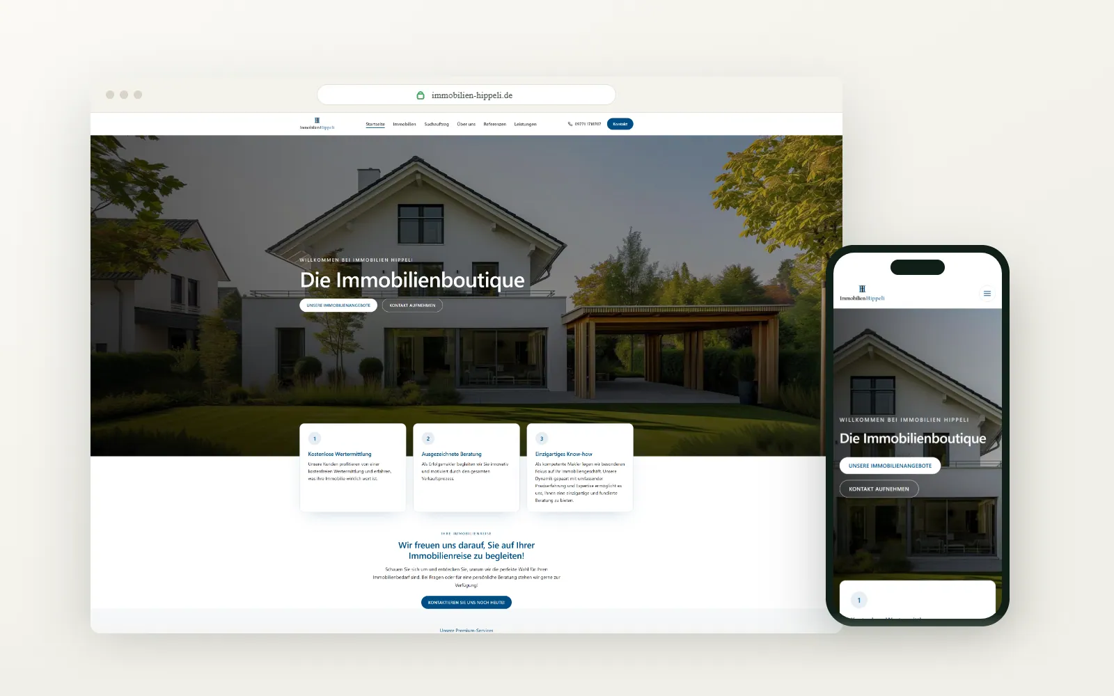 Website Relaunch für Immobilien Hippeli